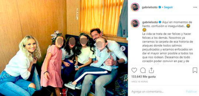 Gabriel Soto comparte foto familiar junto a Irina Baeva y sus hijas.