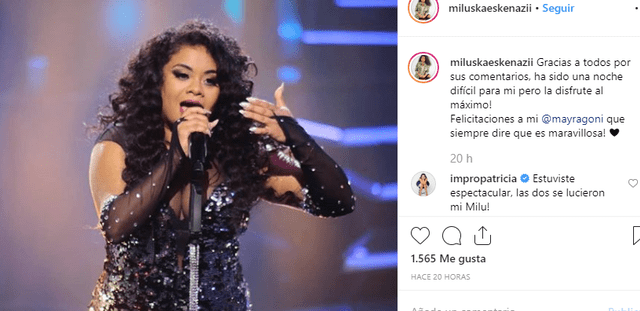 Miluska Eskenazi deja mensaje en redes sociales tras enfrentarse a Mayra Goñi. (Foto: Instagram)
