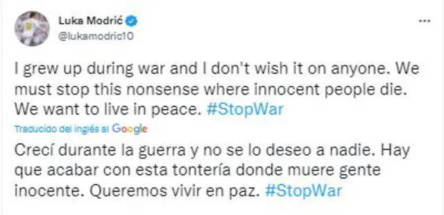 Luka Modric se pronunció respecto a la guerra entre Rusia y Ucrania