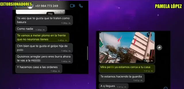  Más extorsiones y amenazas contra Pamela López. Foto: Captura ATV   