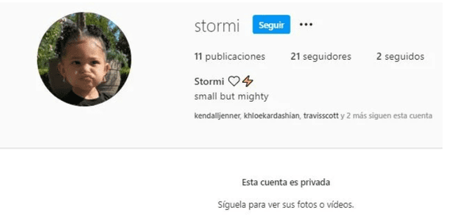 Esta es la cuenta de Instagram de Stormi.