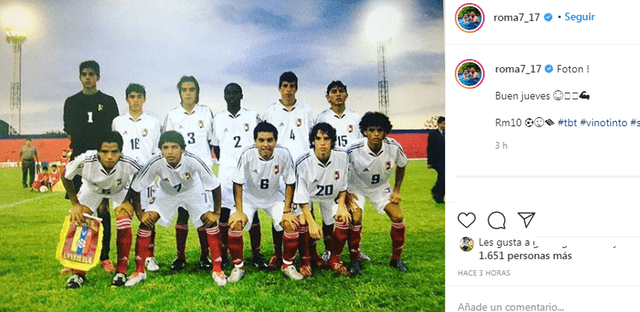 Publicación de Reimond Manco. | Foto: Instagram de Reimond Manco