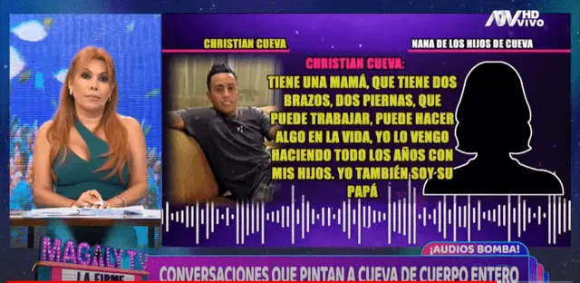 Magaly Medina expuso los audios de Cueva con la nana de la familia. Foto: ATV.   