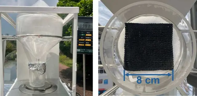  El material a través de la evaporación separa la sal y agua. Foto: ACS   