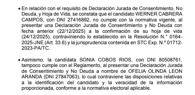 Resolución del 27 de enero. Foto: JNE  