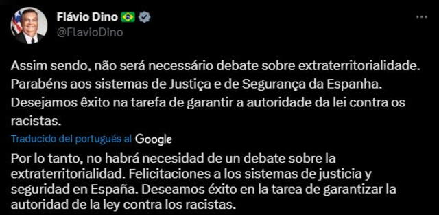 Flavio Dino se desempeña como Ministro de Justicia de Brasil desde el 1 de enero de 2023. Foto: Twitter @FlavioDino   