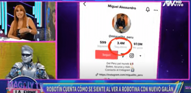  Magaly presenta a 'Robotín' en set. Foto: Captura/ ATV    