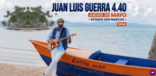  Juan Luis Guerra promete brindar un increíble show para el público peruano. Foto: Teleticket    