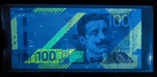 Así se debe ver el anverso del billete de S/100. Foto: captura de pantalla/Numismática Inca/YouTube   