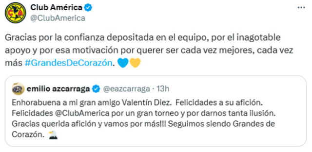 Mensaje del Club América a Emilio Azcárraga Mensaje del Club América a Emilio Azcárraga