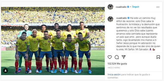 Juan Cuadrado se pronuncia en su Instagram