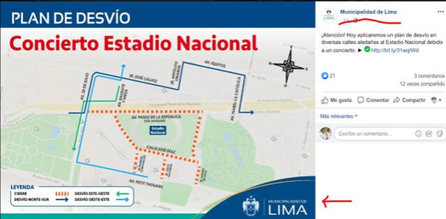Plan de Desvío de la Municipalidad de Lima.