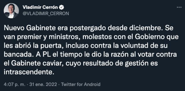 Cerrón tweet