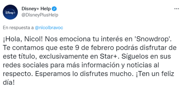 Snowdrop se transmitió en Disney Plus Asia y ahora llegará a Latinoamérica a través de Star Plus. Foto: captura/Twitter