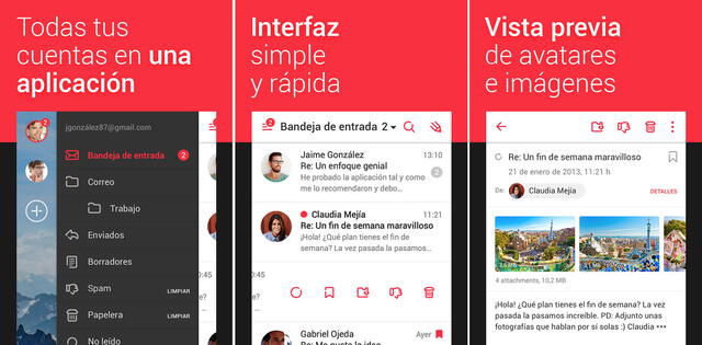 Interfaz de myMail para Android. (Foto: Play Store)