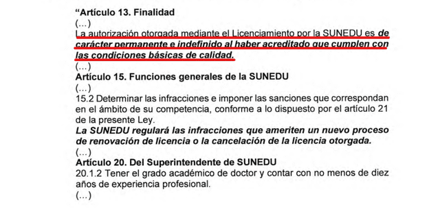  Proyecto de Ley considera que licenciamiento de Sunedu sería de carácter permanente e indefinido. Foto: Congreso   