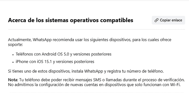  Estos son los sistemas operativos compatibles con WhatsApp. Foto: Meta   