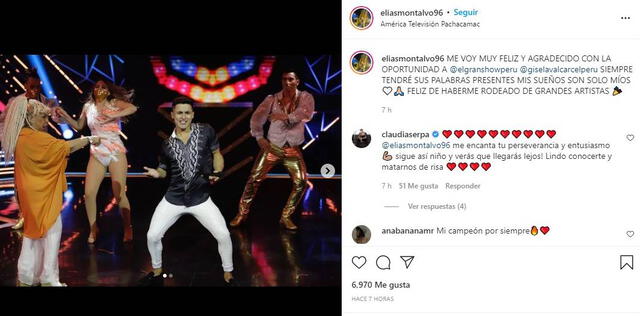 Elías Montalvo se manifestó en redes sociales tras perder en El artista del año. Foto: Elías Montalvo/ Instagram