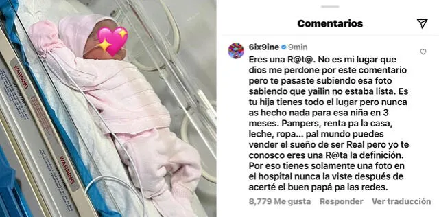  Anuel AA publicó una fotografía de su hija sin autorización de Yailin. Tekashi 6ix9ine le reclamó. Foto: captura Anuel AA/Instagram<br><br>    