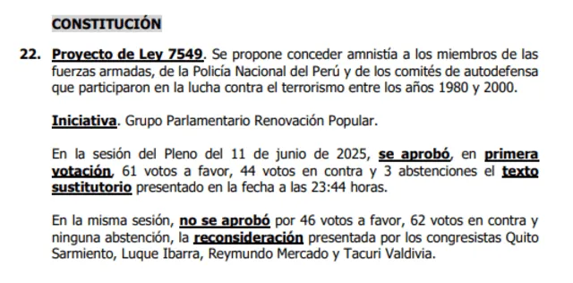 Proyecto fue incluido en la agenda de la Comisión Permanente. Proyecto fue incluido en la agenda de la Comisión Permanente.