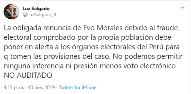 Captura tweet de Luz Salgado.