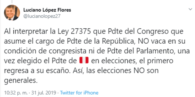 Luciano López explica el hecho a través de Twitter.
