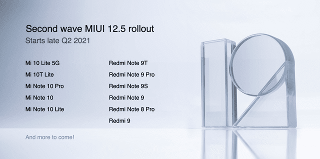 Segundo lote de dispositivos que recibirán la actualización a MIUI 12.5. Foto: Xiaomi