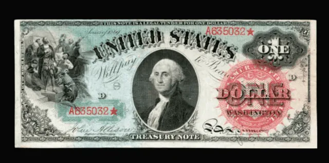 Así se ve un dólar arcoíris, uno de los más buscados por los coleccionistas. Foto: Old Money Prices<br>   