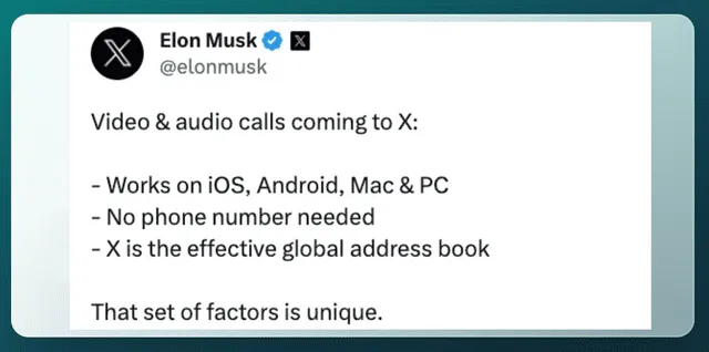 Anuncio de Musk en su app. Foto: captura de Twitter / elonmusk   