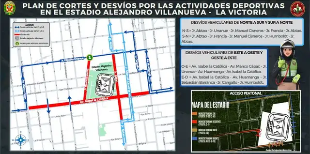  Desvíos en la Noche Blanquiazul. Foto: PNP   