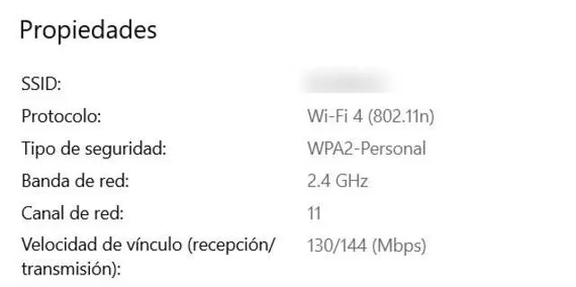 Los valores se muestran en la opción velocidad de vínculo (recepción/transmisión). Foto: Captura Windows 10