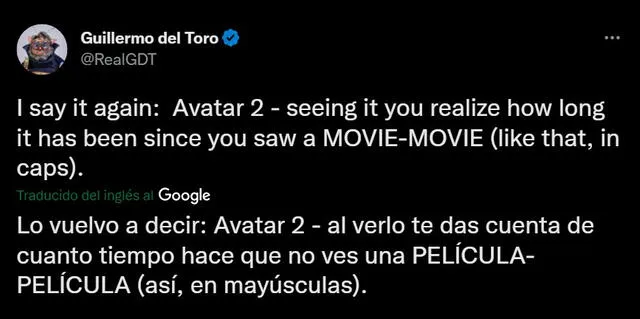 Guillermo del Toro sobre Avatar 2