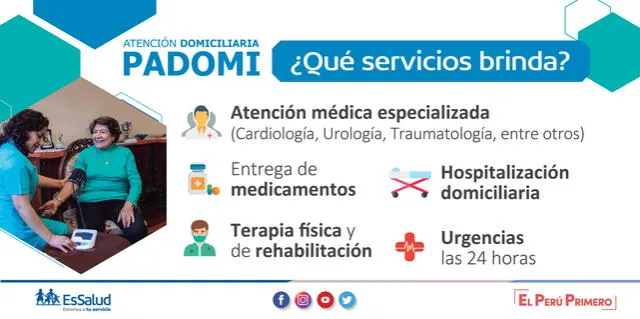 Atención domiciliaria de PADOMI. Foto: EsSalud<br>   