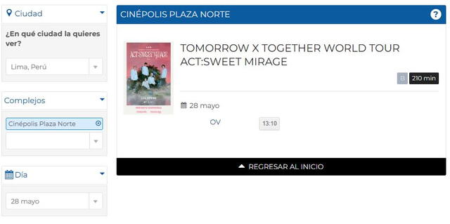 Tomorrow X Together en Cinépolis Perú.   