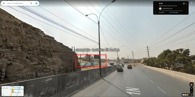  La movilización del video se registró en Puente Piedra, a la altura del complejo turístico El Anden. Foto: captura en Google Maps.    