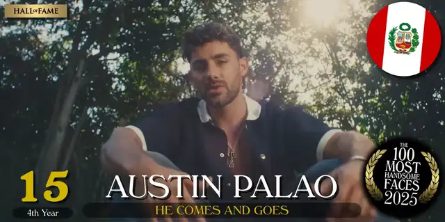  Austin Palao es el peruano con el puesto más alto en los 100 rostros más bellos 2025 de TC Candler. Foto: captura YouTube   