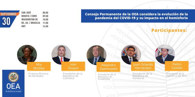 Pedro Castillo participará en sesión de la OEA sobre evolución de la pandemia por COVID-19