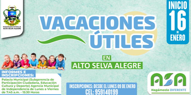 Vacaciones útiles en Alto Selva Alegre. foto: difusión