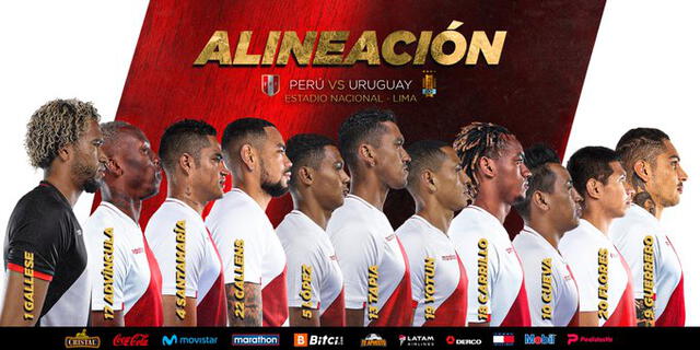 Alineación oficial de Perú. Foto: twitter