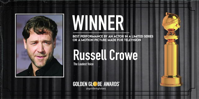 Russell Crow ganador a Mejor actor en serie limitada. Foto: Golden Globe