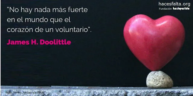 Frases para incentivar el voluntariado. Foto: Hacesfalta.org