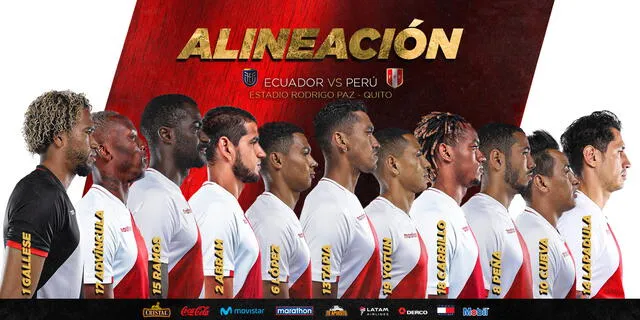 Equipo titular de la Bicolor. Foto: Selección peruana