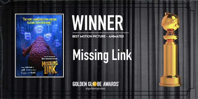 Missing Link ganador a Mejor película animada. Foto: Golden Globe