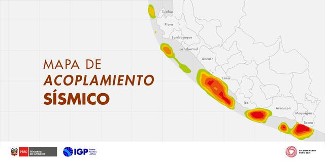Mapa de Acoplamiento Sísmico en la costa del Perú. Foto: IGP