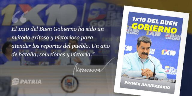  Mensaje del Bono 1x10 del Buen Gobierno que recibirá el beneficiario por mensaje de texto. Foto: Patria 