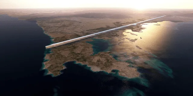  The Line atraviesa gran parte del desierto de la península arábiga. Foto: NEOM   