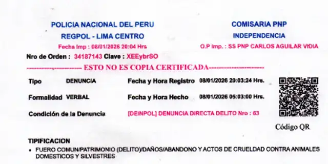 La denuncia se realizó contra el maltrato animal en Independencia. Foto: difusión