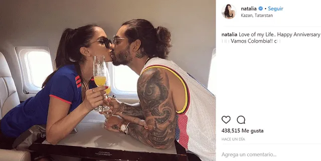 Maluma y Natalia Barulich en Instagram