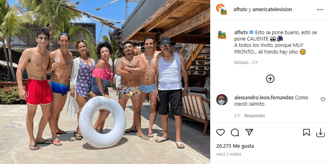 Integrantes de la familia González posó con nuevo actor en la playa. Foto: Al fondo hay sitio/Instagram.