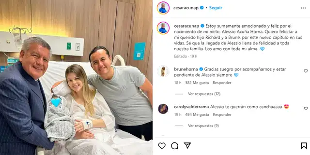Cesar Acuña y su post en Instagram. Foto: Cesar Acuña/Instagram 